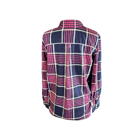 Vineyard Vines Womens Relaxed Fit Plaid Button-Down Shirt Cotton/Linen Blend - Picture 3 of 7